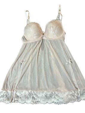 2000s Coquette Sheer Lace Babydoll Slip